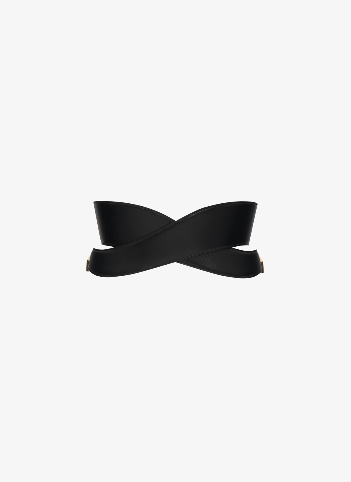 Crossed belt in lux calfskin ALAÏA BLACK CROSSED BELT IN LUX CALFSKIN